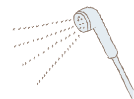 優しく洗い流す